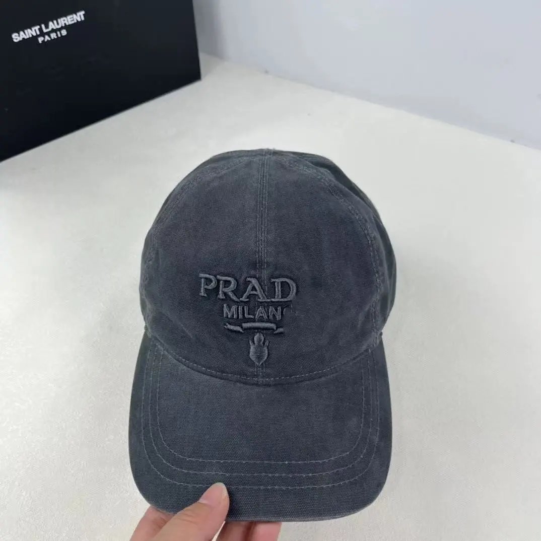 Prada Hats Triangle Plaque Baseball Cap — 25