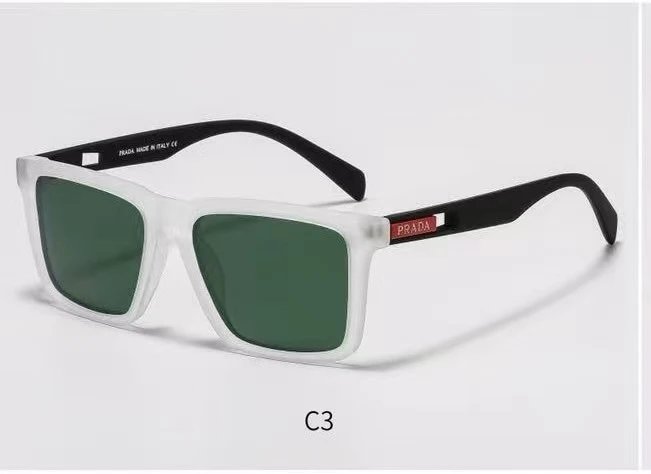 Prada Eyewear Square-frame sunglasses with triangle logo temples — 12