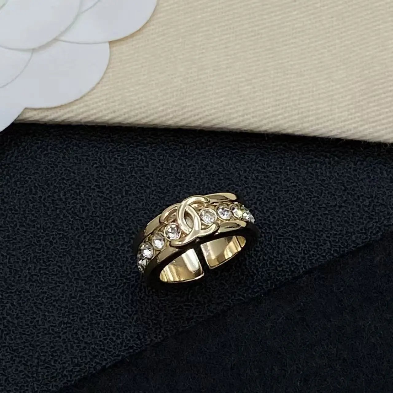 Yves Saint Laurent Jewelry Adjustable YSL Monogram Ring — 23