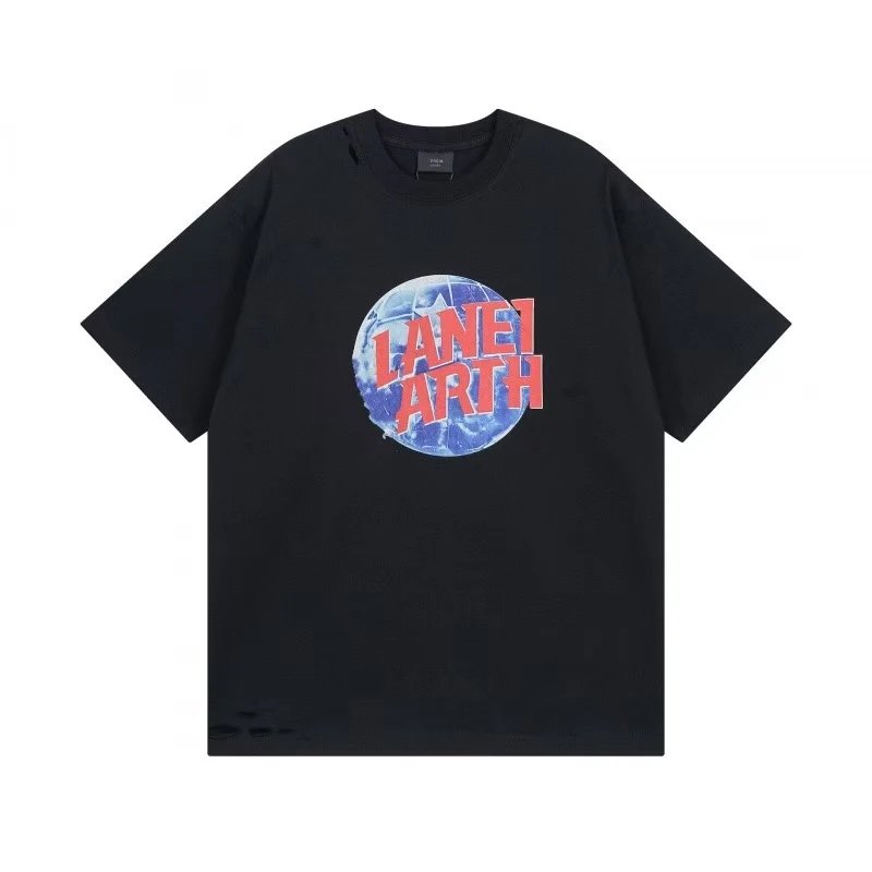 Balenciaga T-Shirts Oversized short-sleeve T-shirt with distressed logo print — 25
