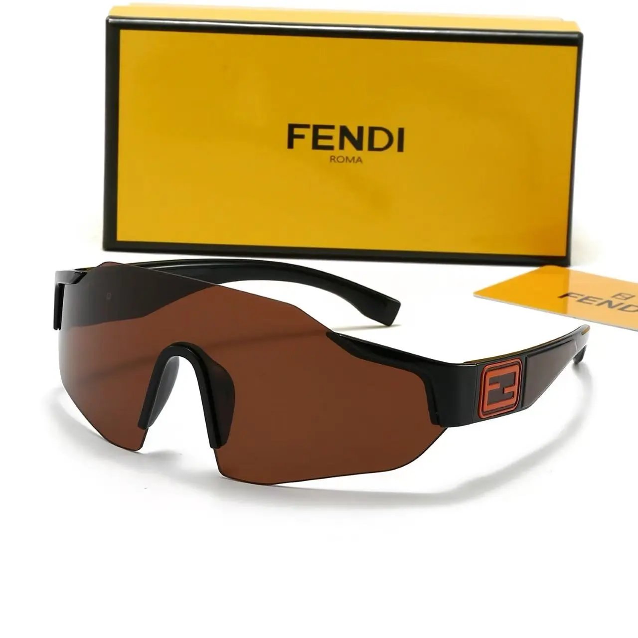 Fendi Eyewear Oversized square rimless sunglasses — 28