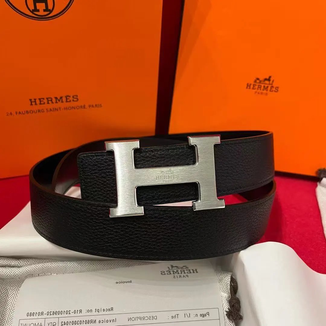Hermès Belts K1-0118 H-Buckle Leather Belt — 16