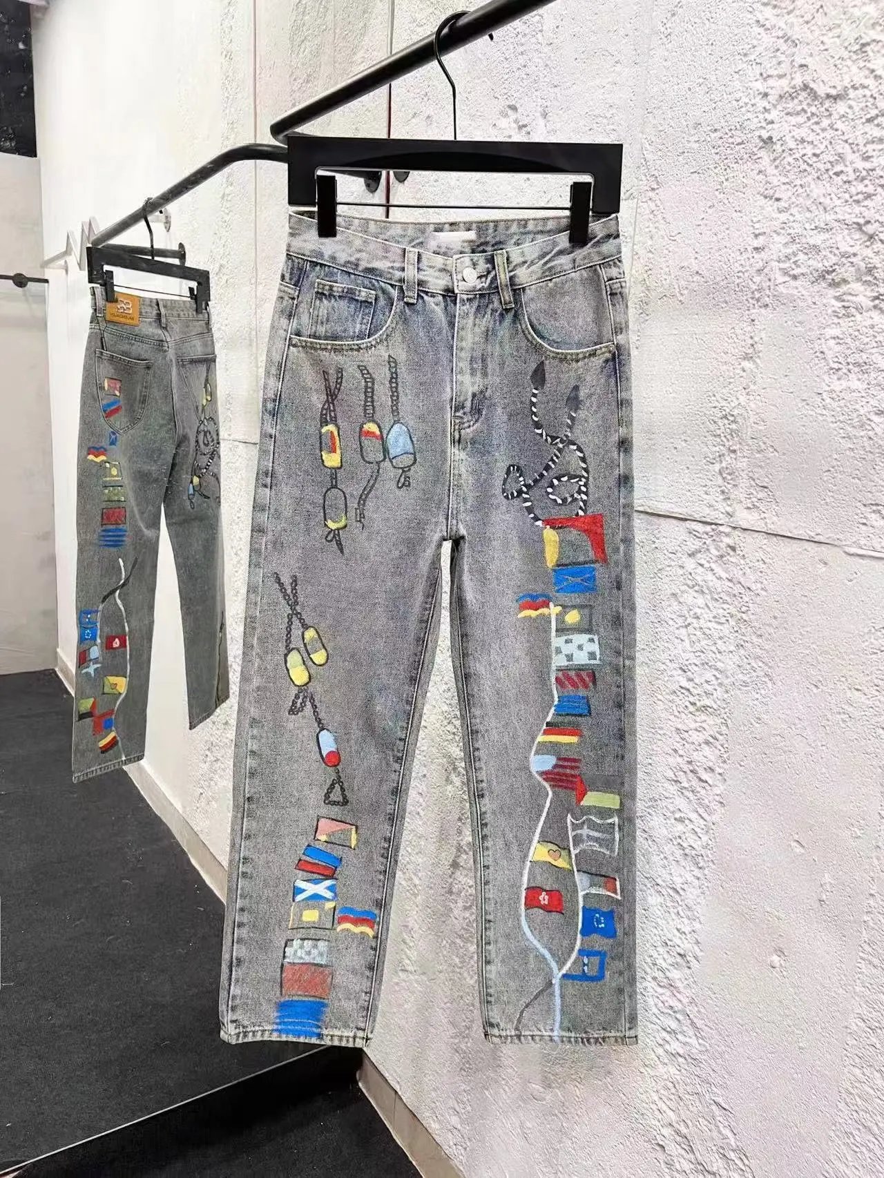Balenciaga Jeans Denim with logo print, side stripes, or flared-leg designs — 14
