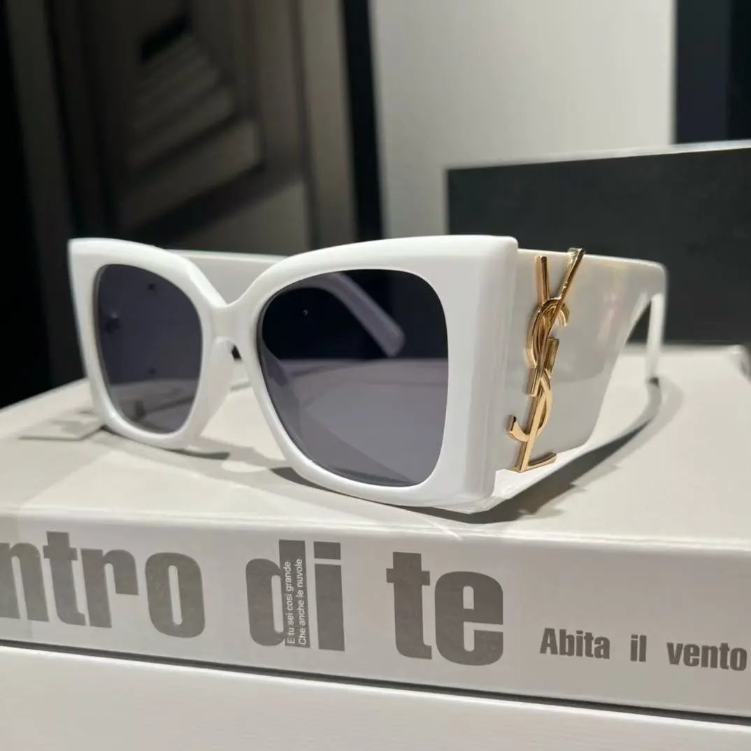 Saint Laurent Eyewear Cat-Eye Sunglasses with YSL Logo Temples — 27
