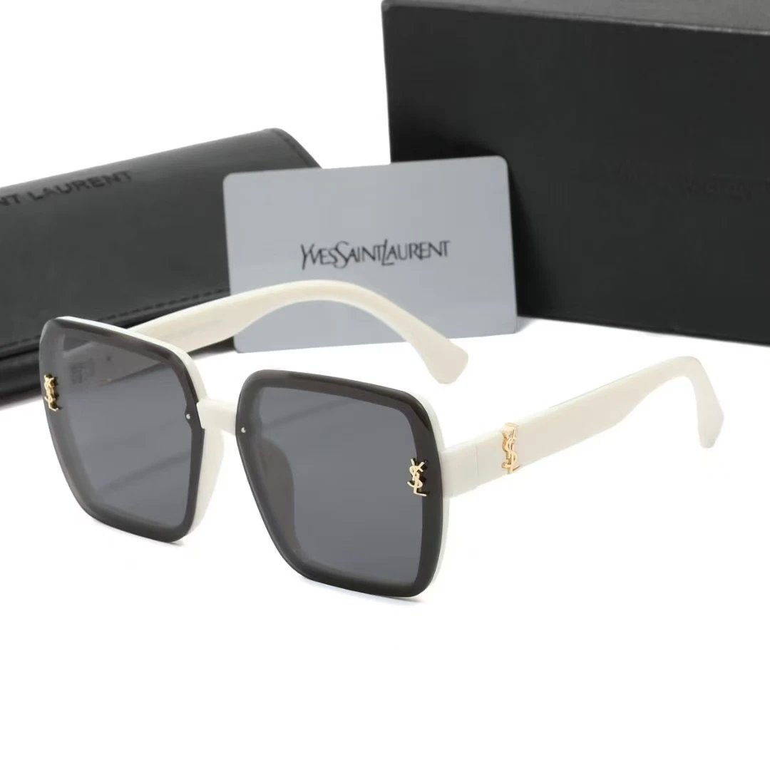 Saint Laurent Eyewear Cat-Eye Sunglasses with YSL Logo Temples — 34