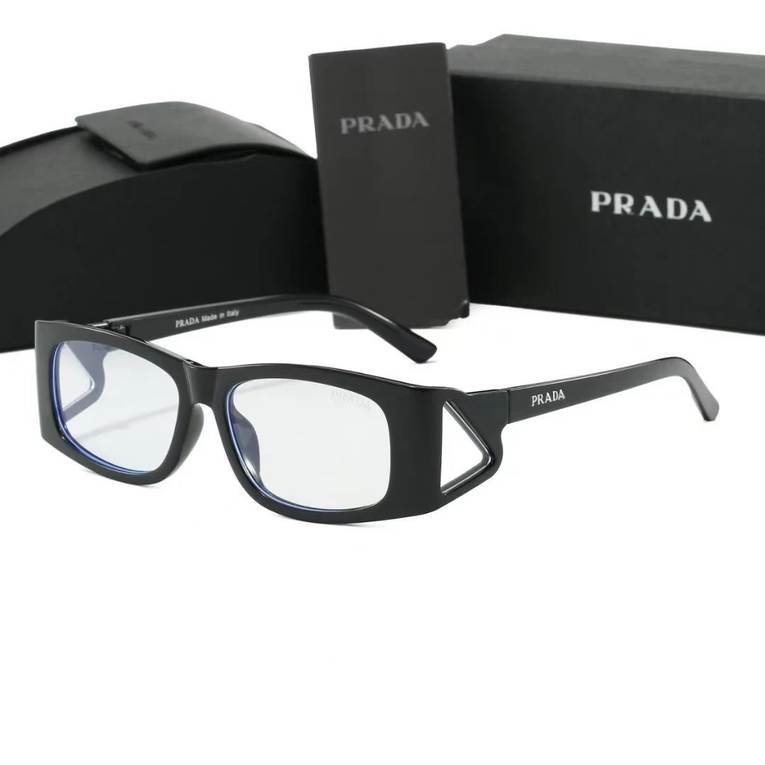 Prada Eyewear Square-frame sunglasses with triangle logo temples — 28