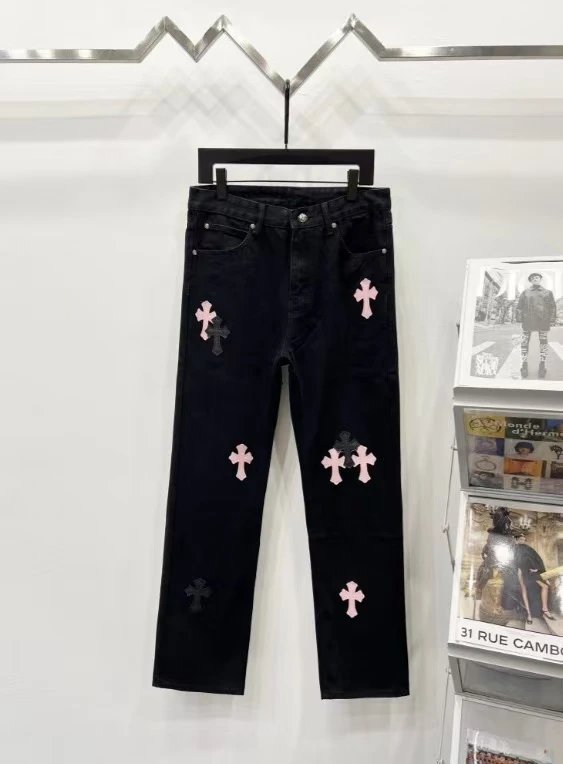 Unbranded Jeans Decorative patchwork straight-leg — 27