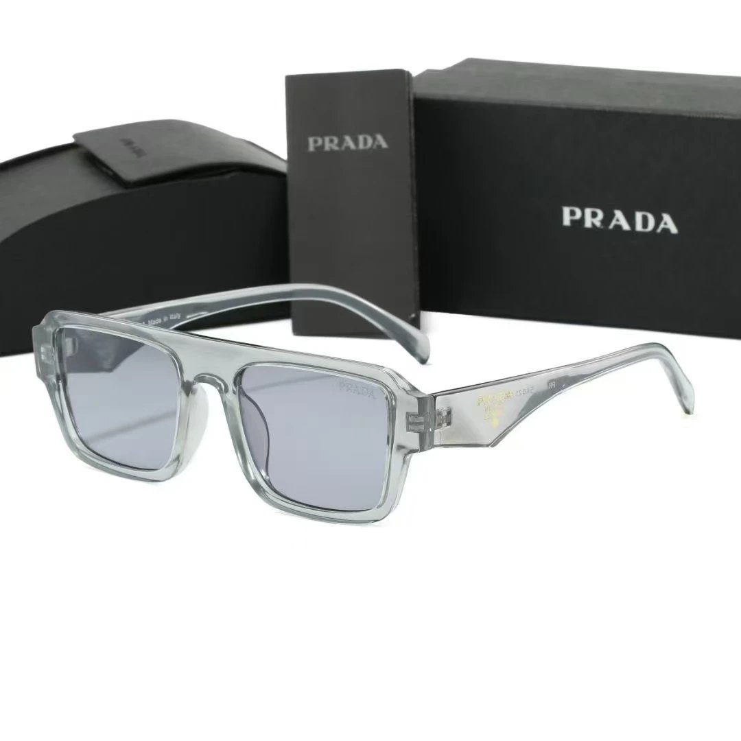 Prada Eyewear Square-frame sunglasses with triangle logo temples — 34