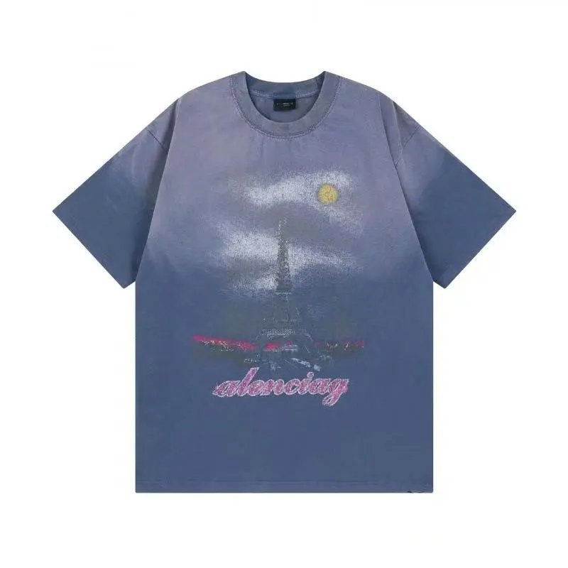 Balenciaga T-Shirts Oversized short-sleeve T-shirt with distressed logo print — 35