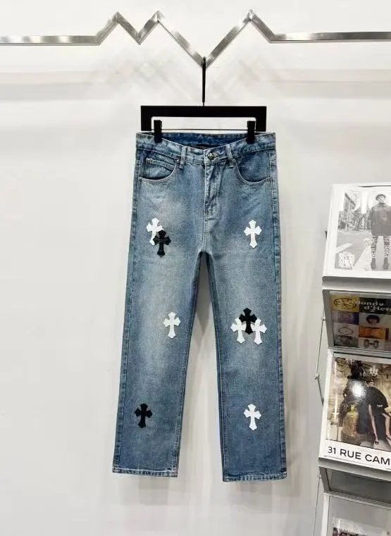 Unbranded Jeans Decorative patchwork straight-leg — 31