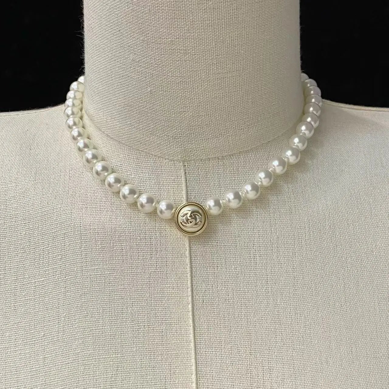 Chanel Jewelry Logo Pendant Necklace — 5