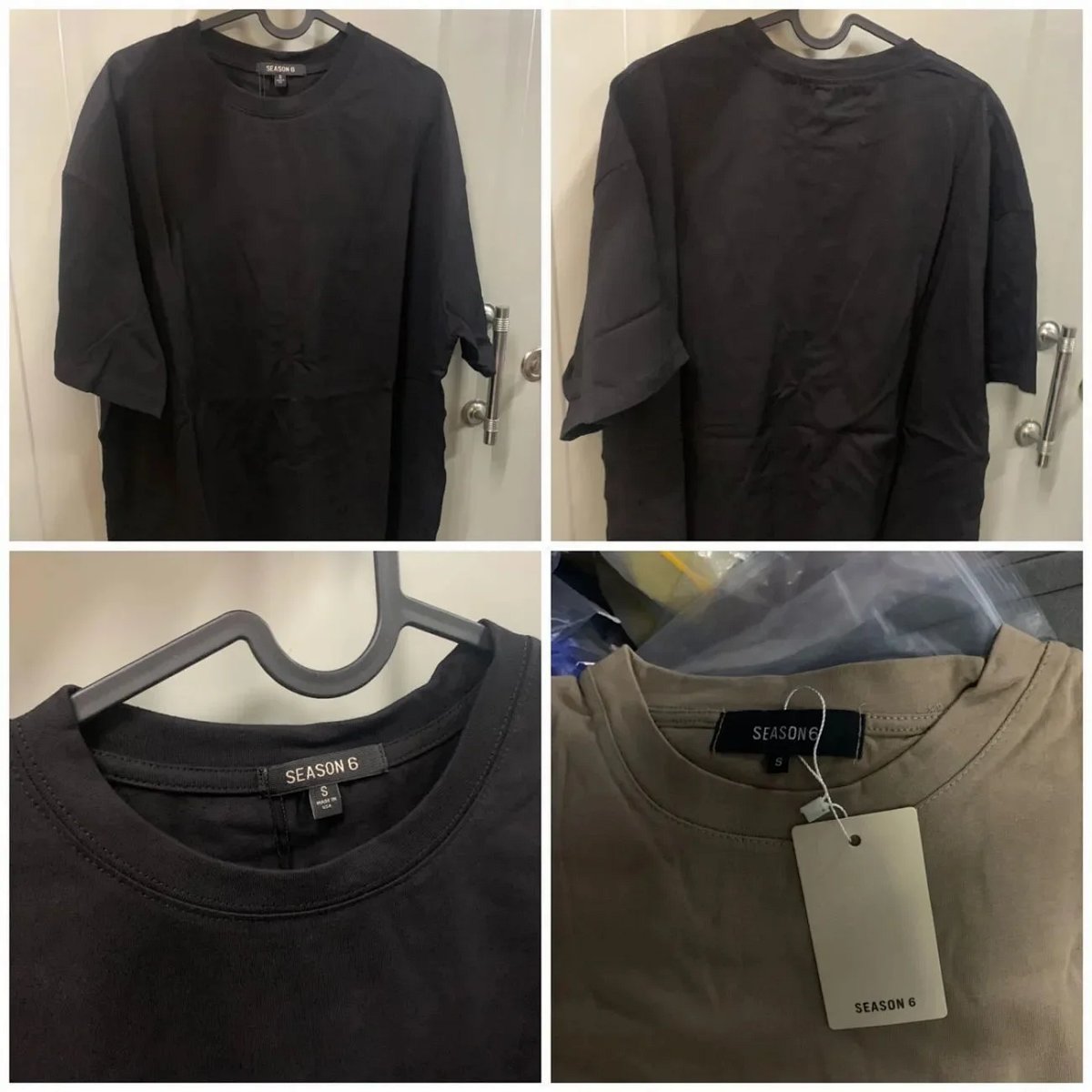 Design Season 6 Oversized Crewneck T-Shirt Navy and Beige T-Shirts product detail 2 in Litbuy spreadsheet finds