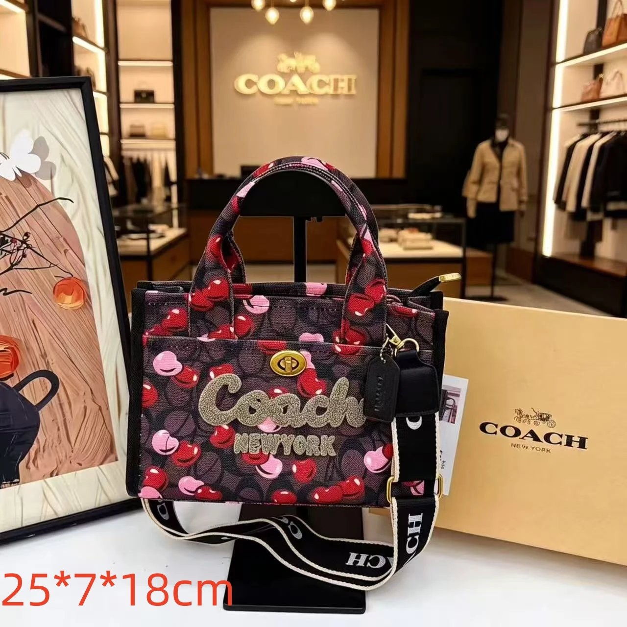 Chanel Handbags Top-Handle Tote with Logo-Print Shoulder Strap and Scarf — 37