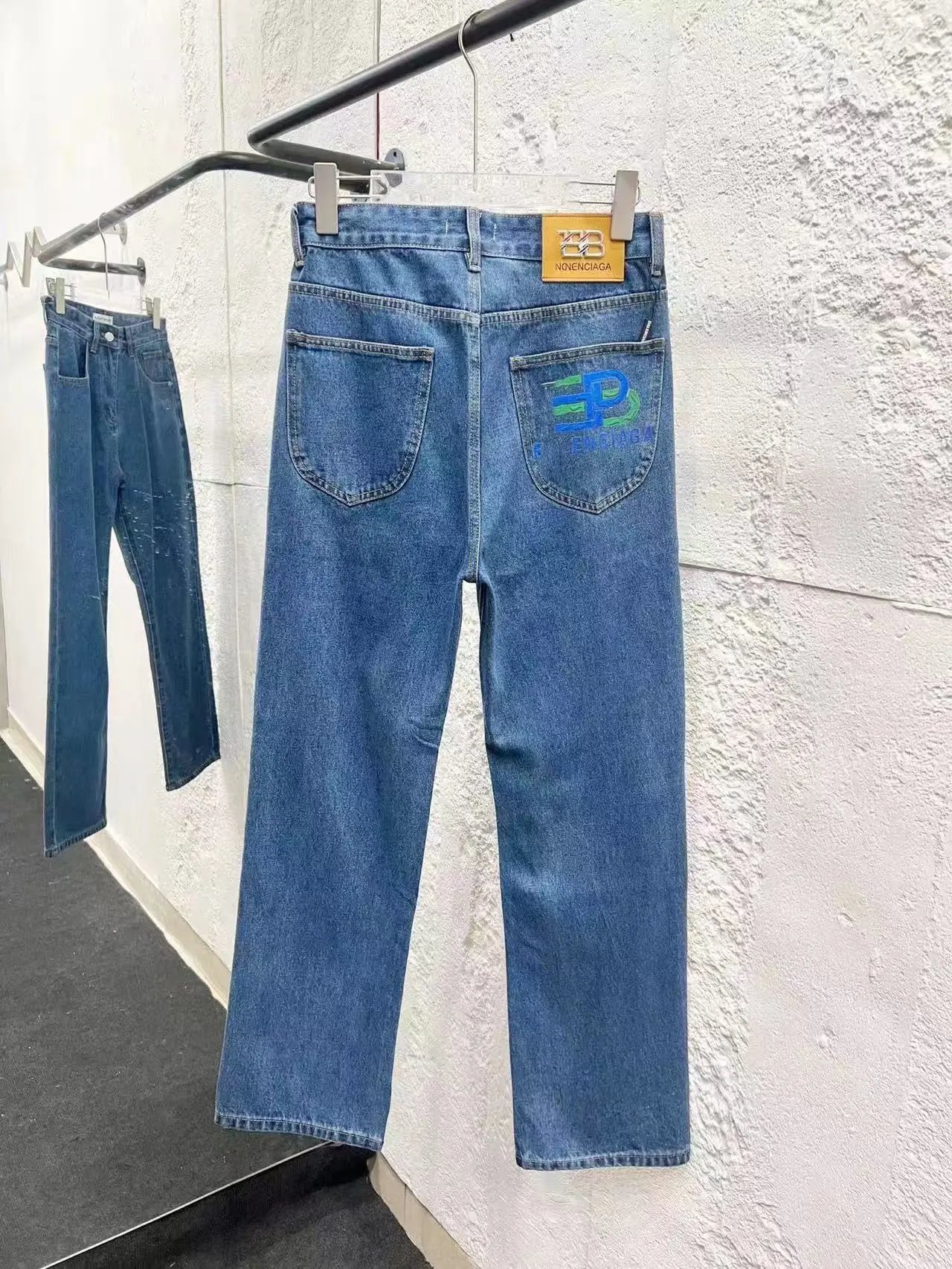 Balenciaga Jeans Denim with logo print, side stripes, or flared-leg designs — 8
