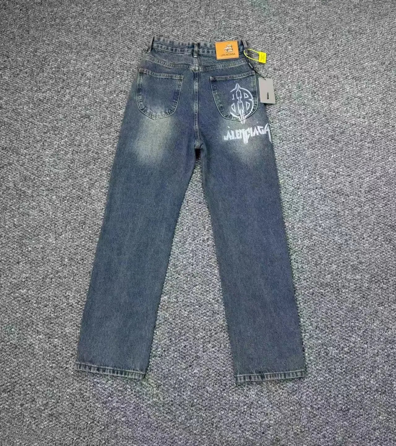 Balenciaga Jeans Denim with logo print, side stripes, or flared-leg designs — 36