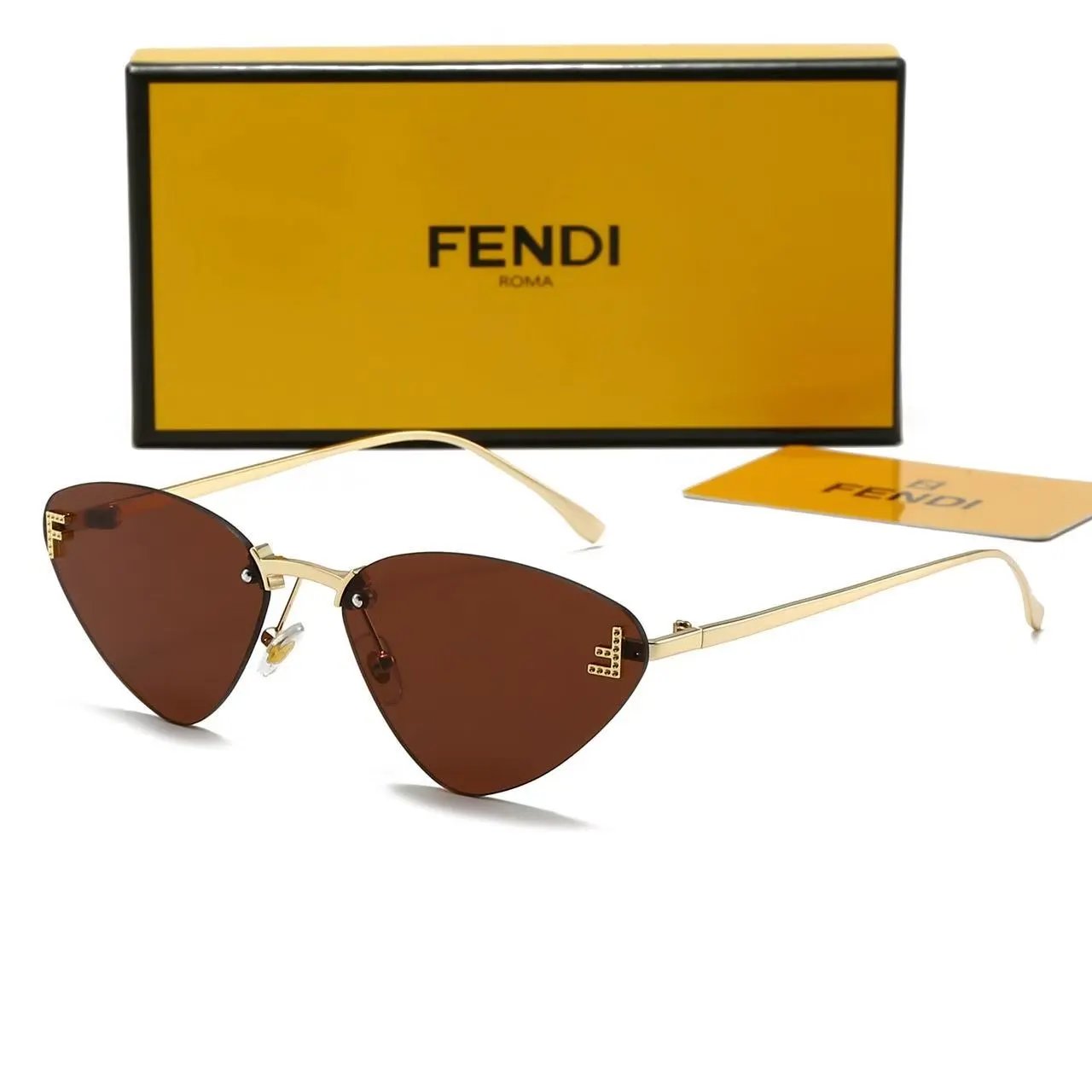 Fendi Eyewear Oversized square rimless sunglasses — 36