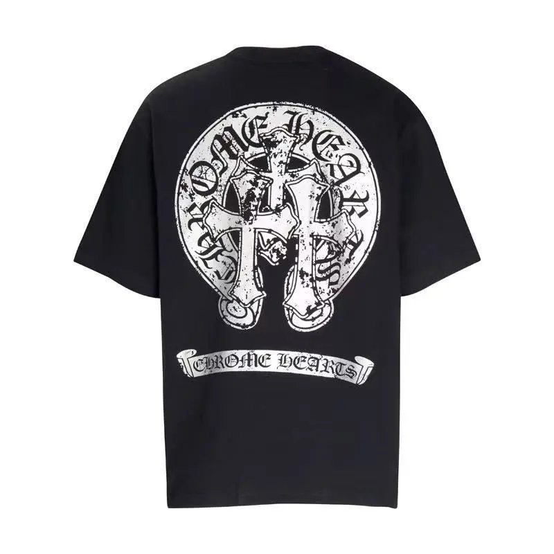 Chrome Hearts T-Shirts Short-Sleeve T-Shirt with Cross and Logo Back Graphic — 28