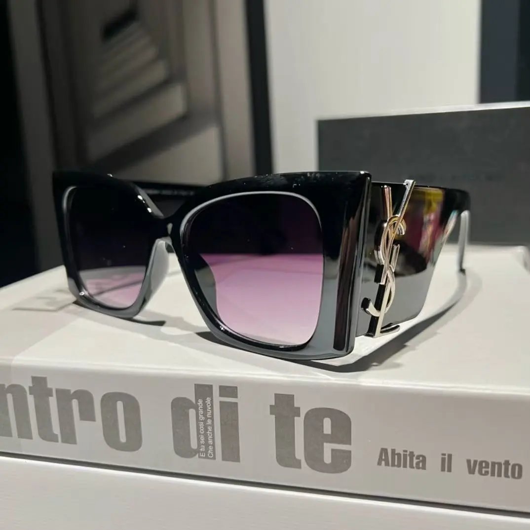 Saint Laurent Eyewear Cat-Eye Sunglasses with YSL Logo Temples — 29
