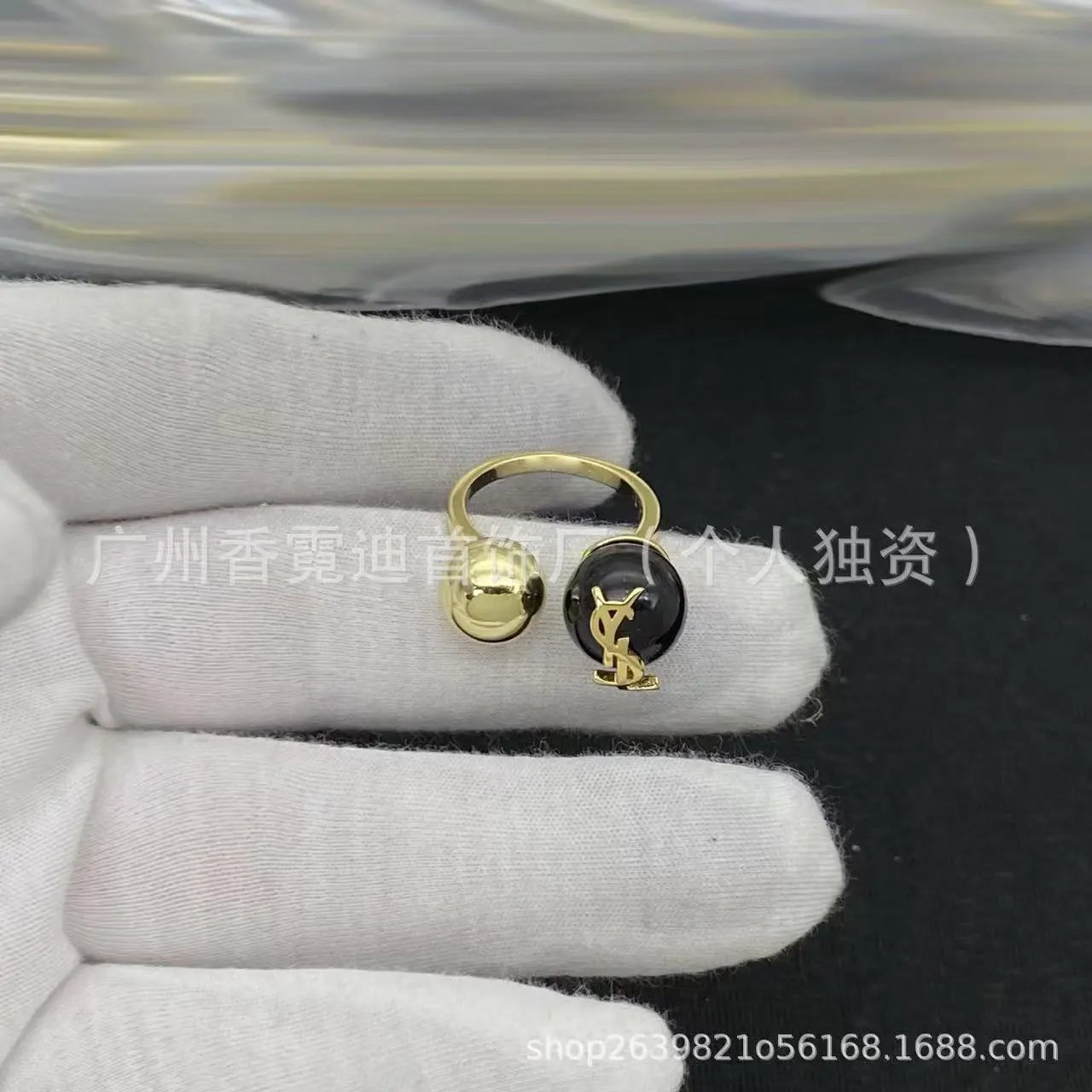 Yves Saint Laurent Jewelry Adjustable YSL Monogram Ring — 5