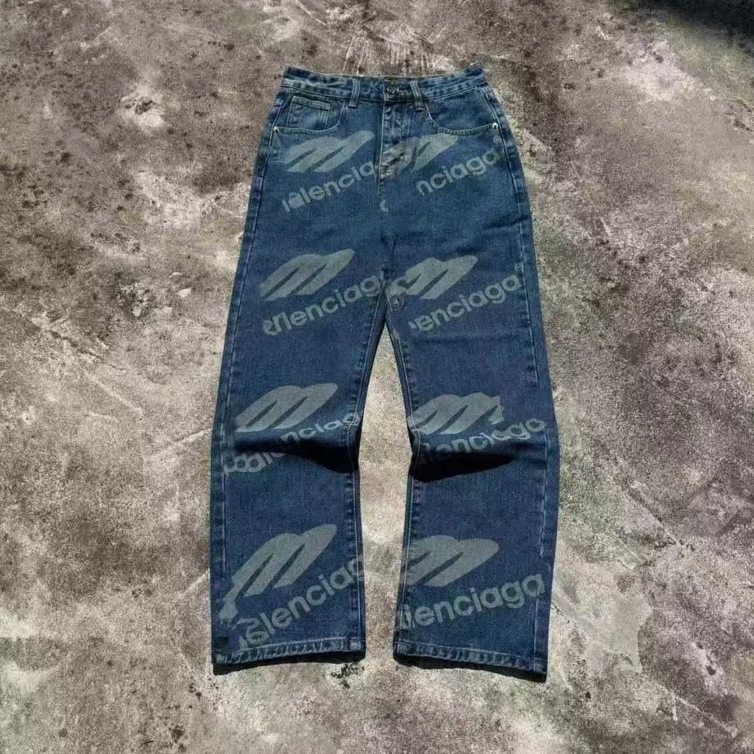 Balenciaga Jeans Denim with logo print, side stripes, or flared-leg designs — 37