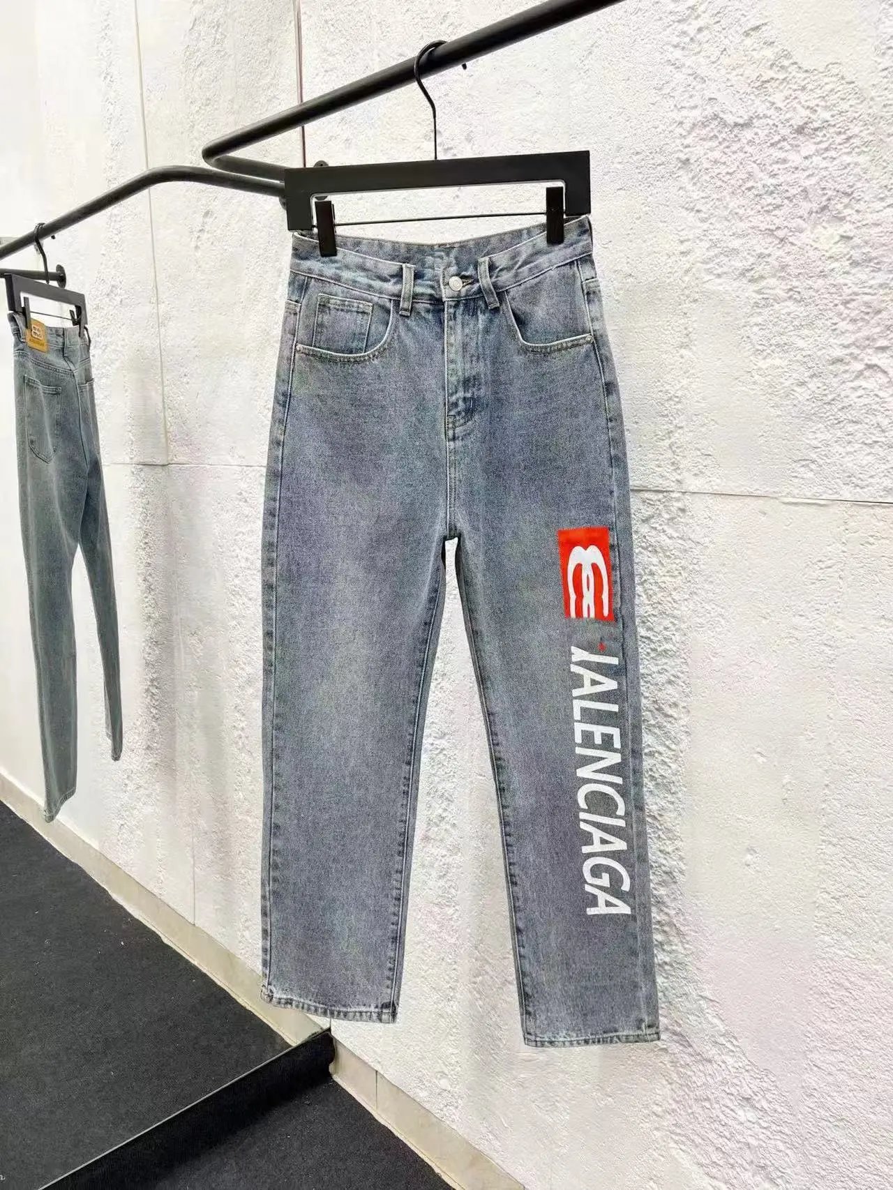 Balenciaga Jeans Denim with logo print, side stripes, or flared-leg designs — 9