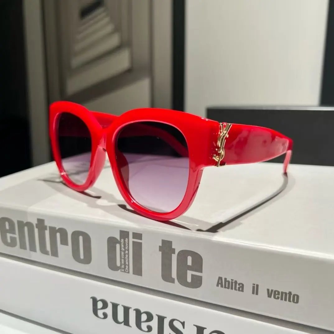 Saint Laurent Eyewear Cat-Eye Sunglasses with YSL Logo Temples — 22