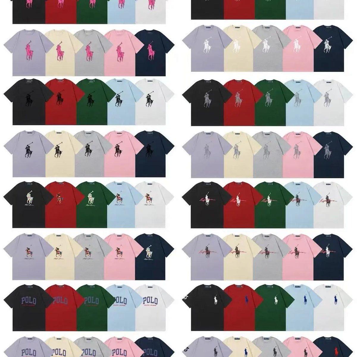 Polo Ralph Lauren Colorblock Polo Player T-Shirt Gray product detail 2 in Litbuy spreadsheet finds