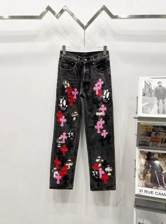 Unbranded Jeans Decorative patchwork straight-leg — 21