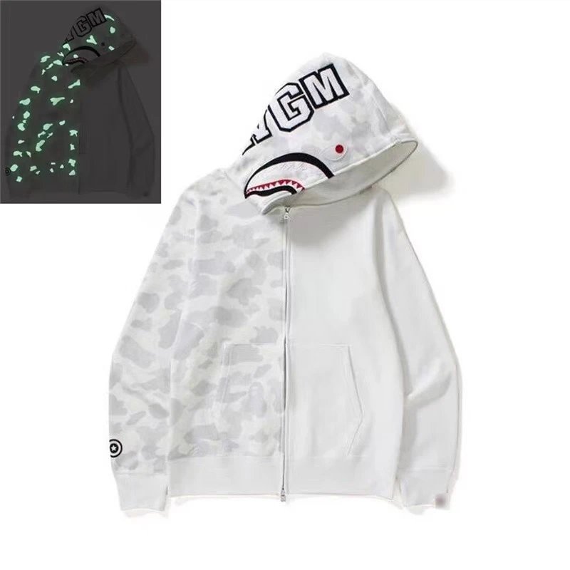 A BATHING APE Hoodies & Sweatshirts Shark Full Zip Hoodie with Camo Print — 20