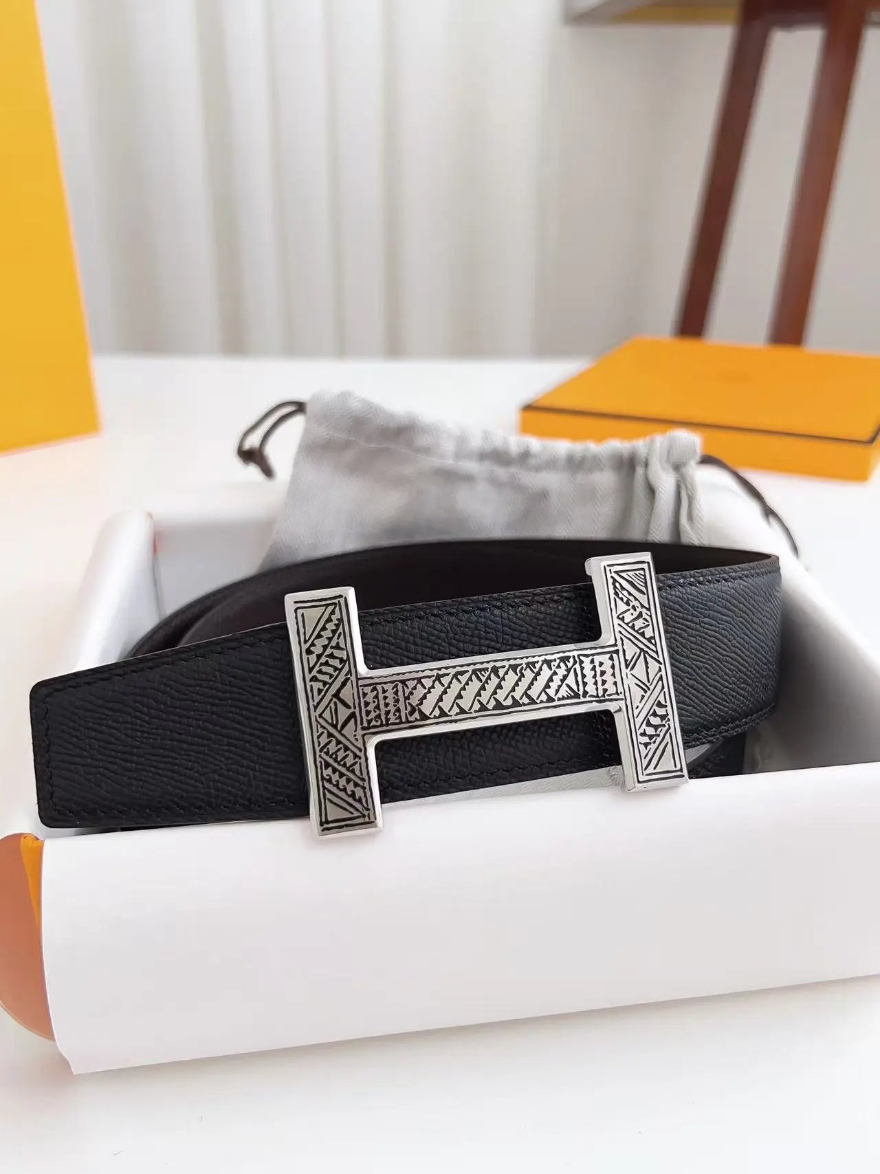 Hermès Belts K1-0118 H-Buckle Leather Belt — 7