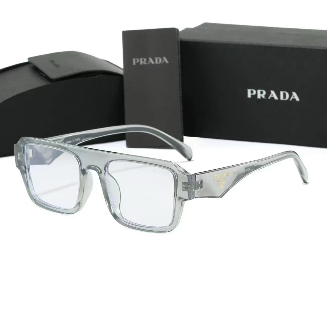 Prada Eyewear Square-frame sunglasses with triangle logo temples — 35