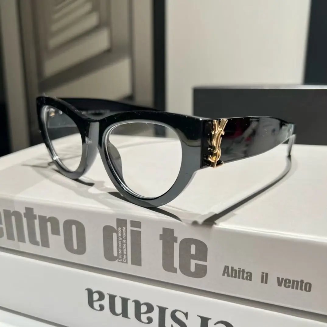 Saint Laurent Eyewear Cat-Eye Sunglasses with YSL Logo Temples — 16