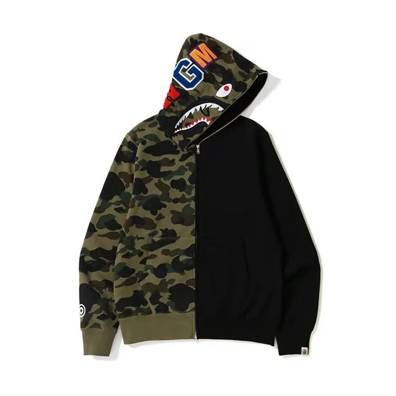 A BATHING APE Hoodies & Sweatshirts Shark Full Zip Hoodie with Camo Print — 19