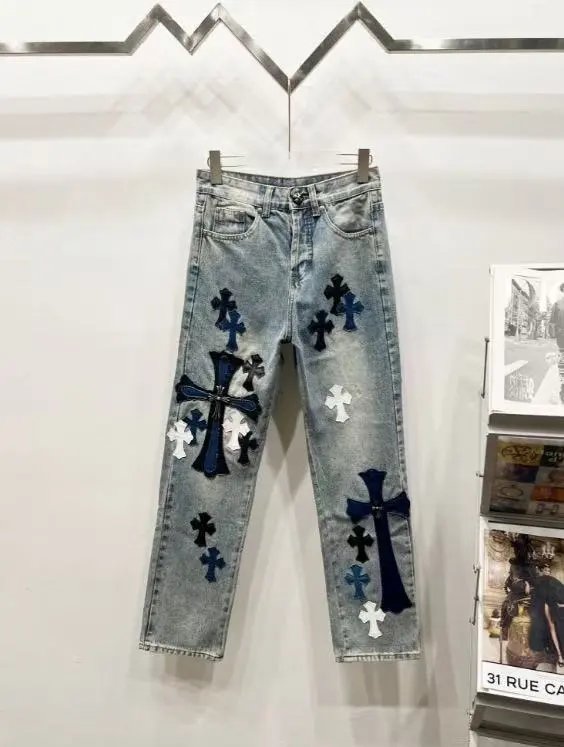 Unbranded Jeans Decorative patchwork straight-leg — 18