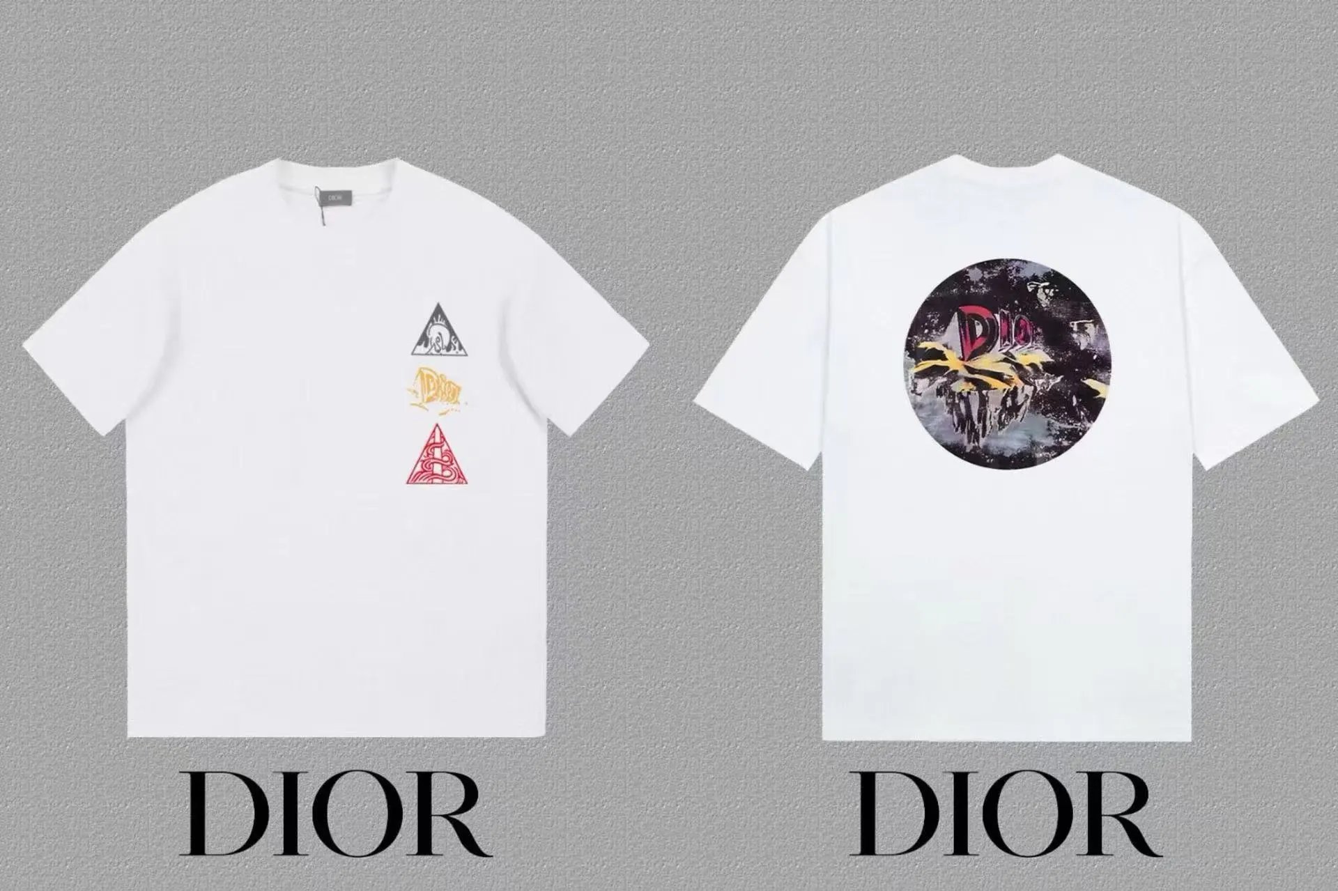 Dior T-Shirts Logo Print Short-Sleeve — 35