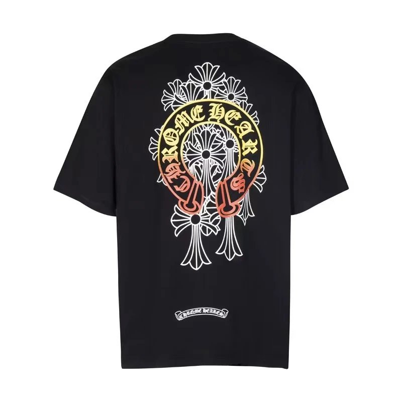 Chrome Hearts T-Shirts Short-Sleeve T-Shirt with Cross and Logo Back Graphic — 33