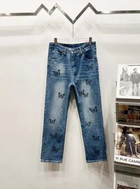 Unbranded Jeans Decorative patchwork straight-leg — 24