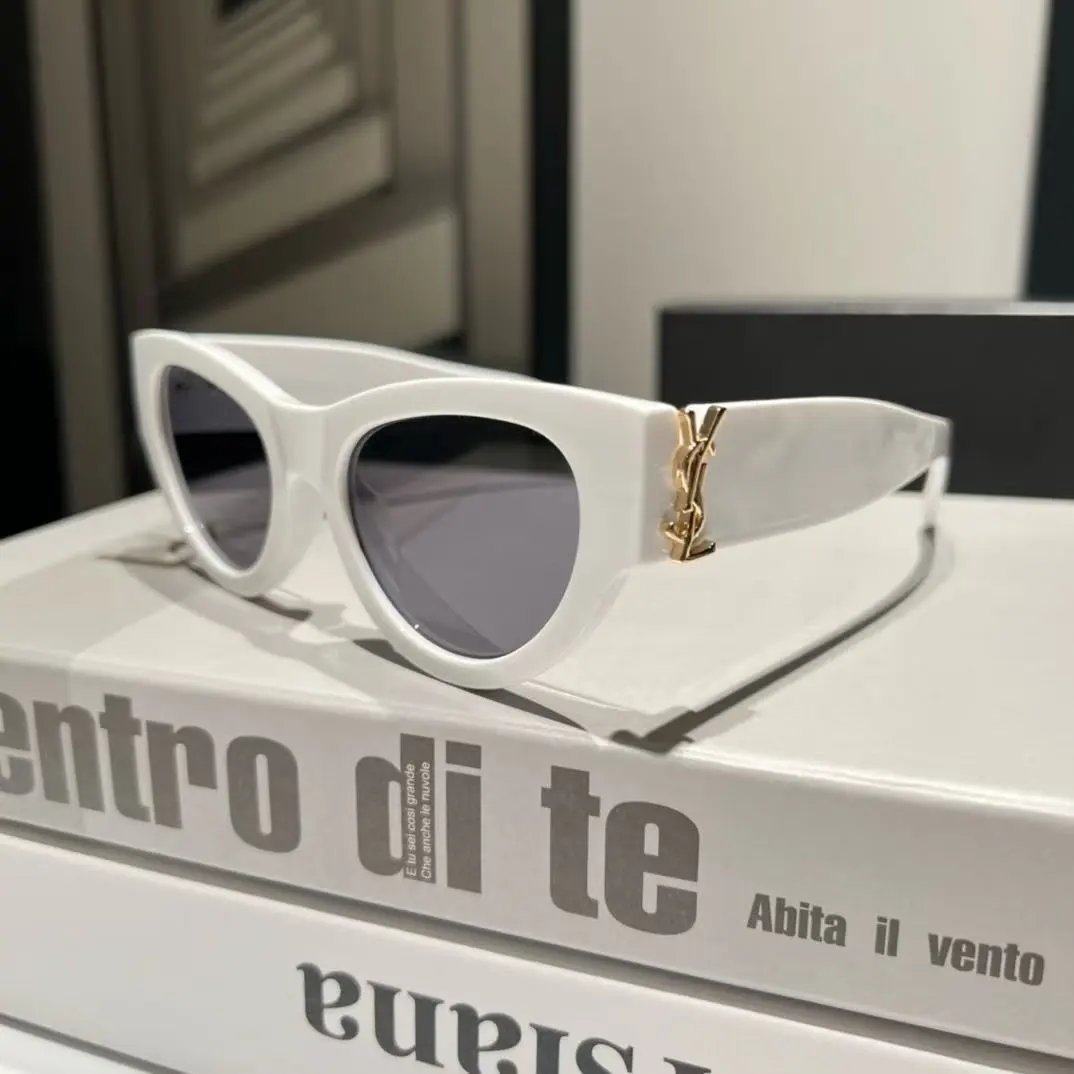 Saint Laurent Eyewear Cat-Eye Sunglasses with YSL Logo Temples — 19