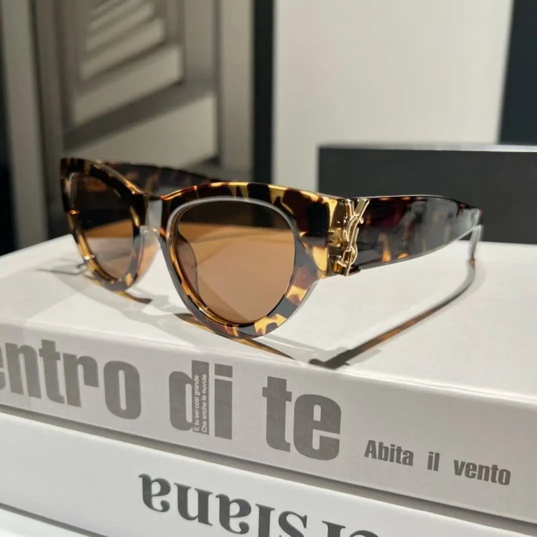 Saint Laurent Eyewear Cat-Eye Sunglasses with YSL Logo Temples — 17