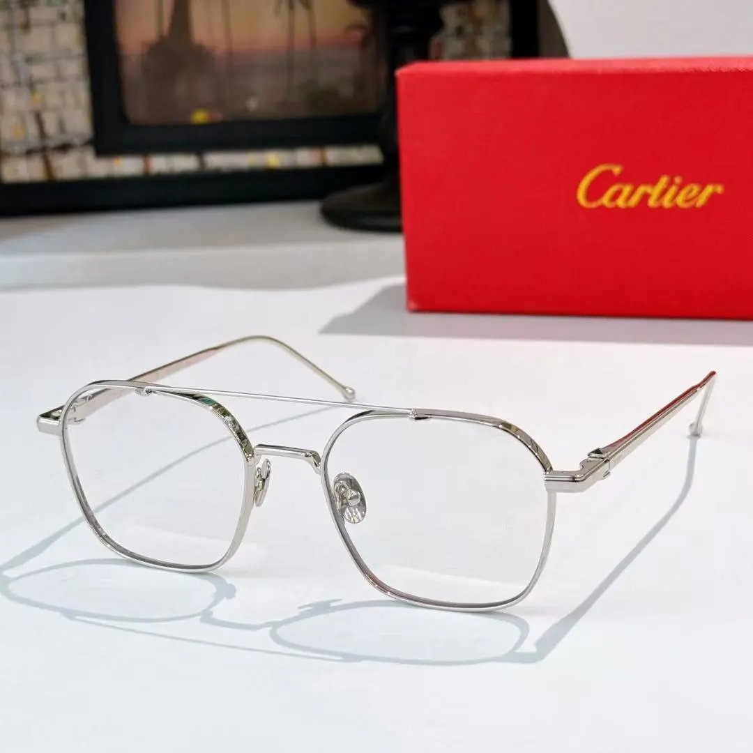 Cartier Eyewear 8033 rimless rectangular sunglasses with gold-tone hardware — 30