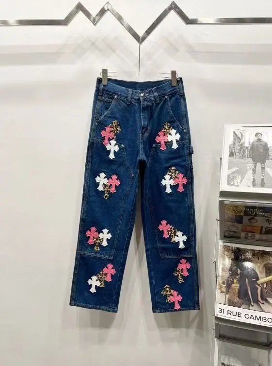 Unbranded Jeans Decorative patchwork straight-leg — 23