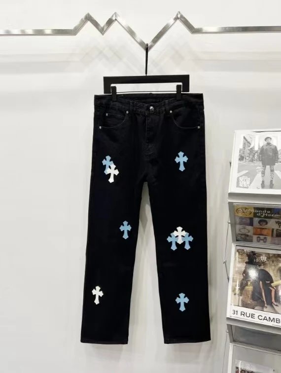 Unbranded Jeans Decorative patchwork straight-leg — 33