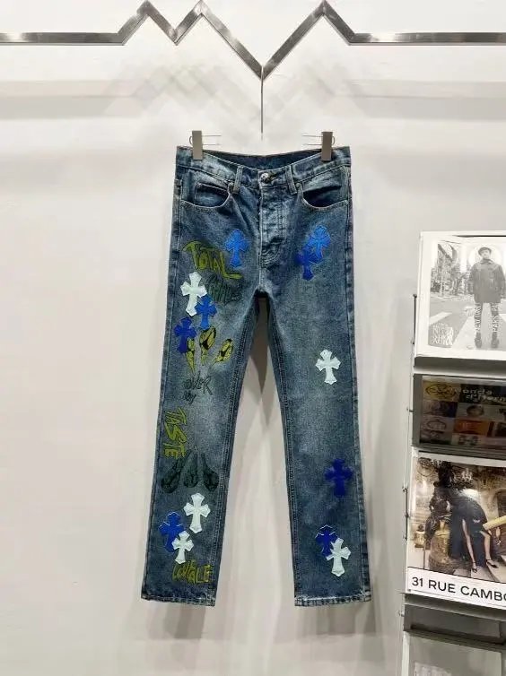 Unbranded Jeans Decorative patchwork straight-leg — 16