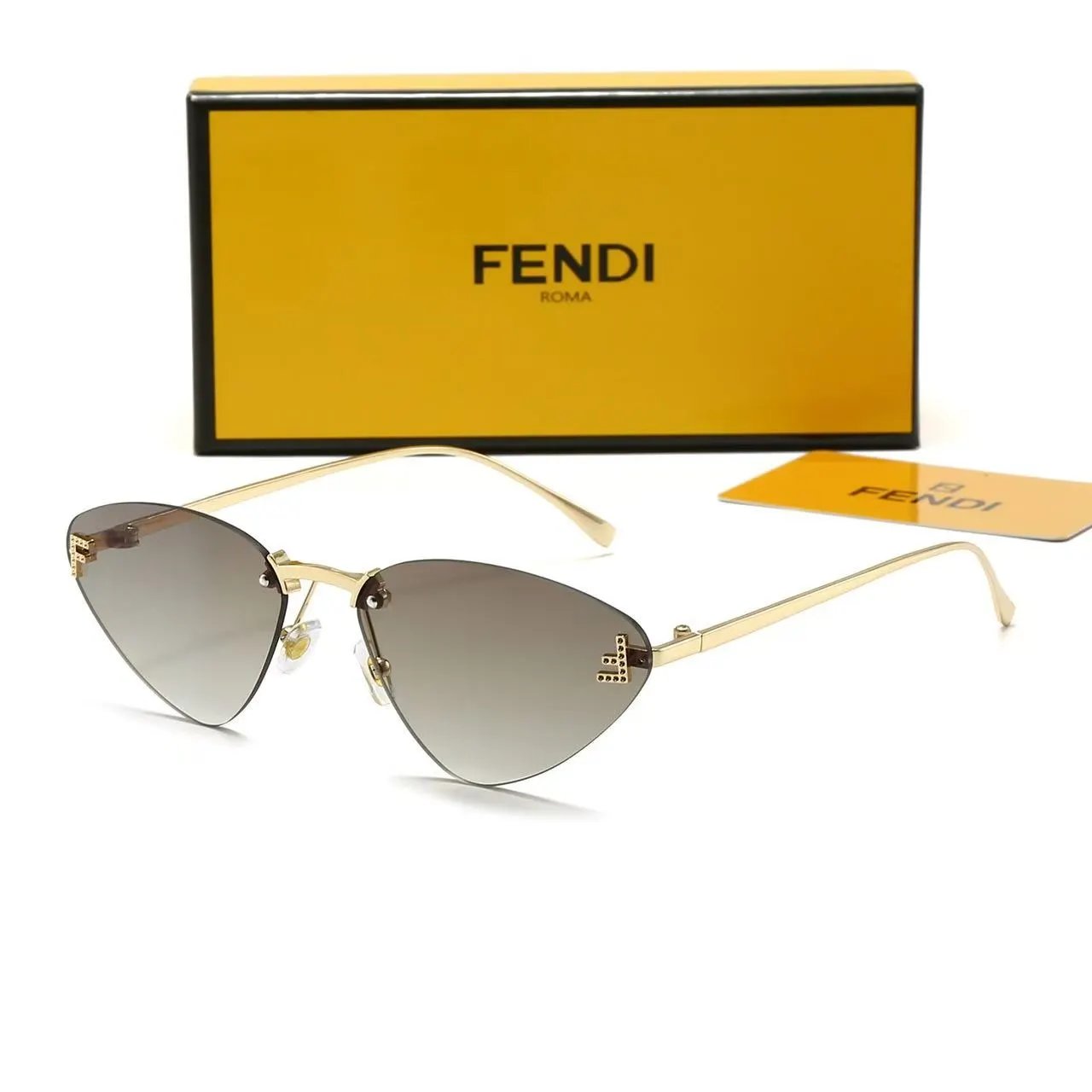 Fendi Eyewear Oversized square rimless sunglasses — 38