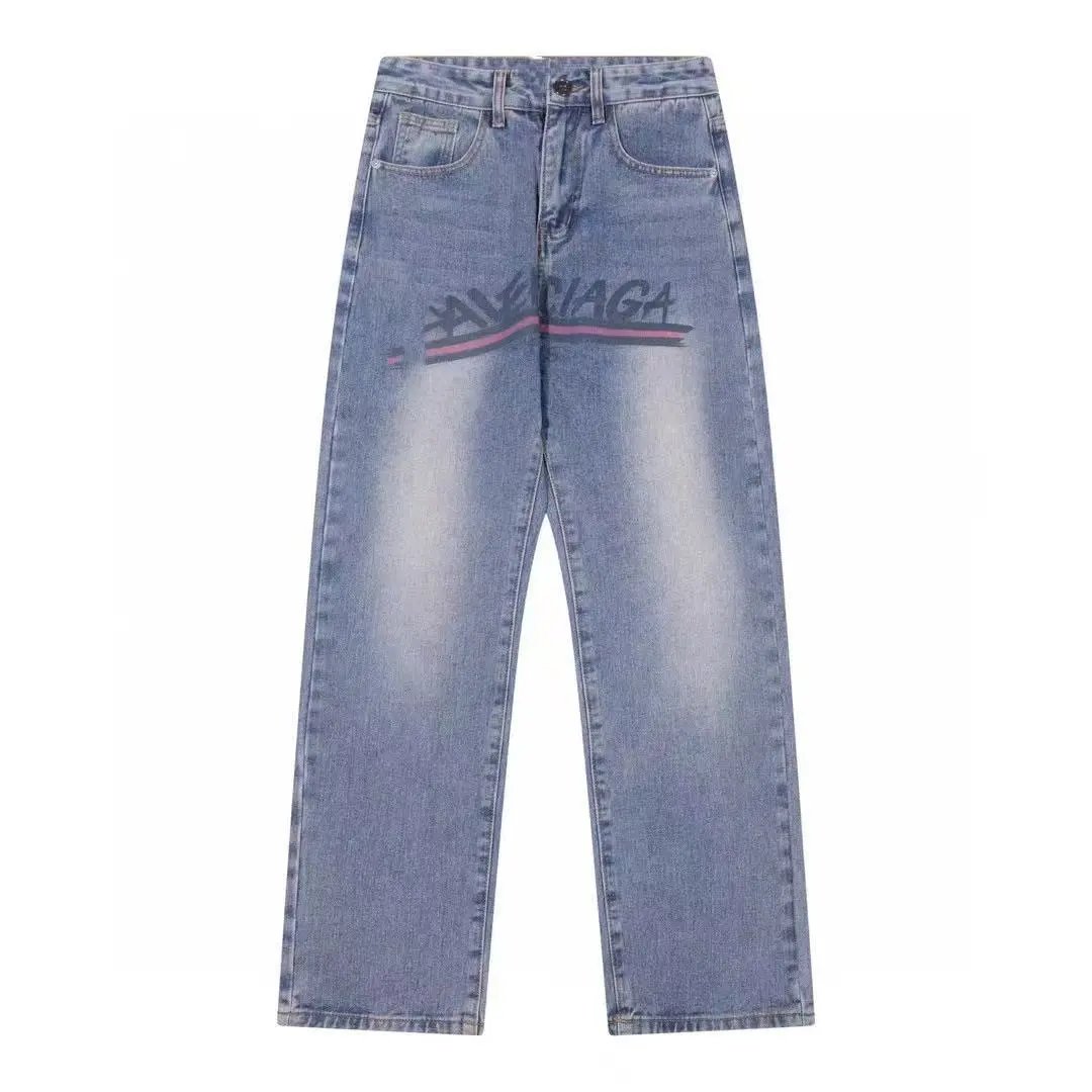 Balenciaga Jeans Denim with logo print, side stripes, or flared-leg designs — 40