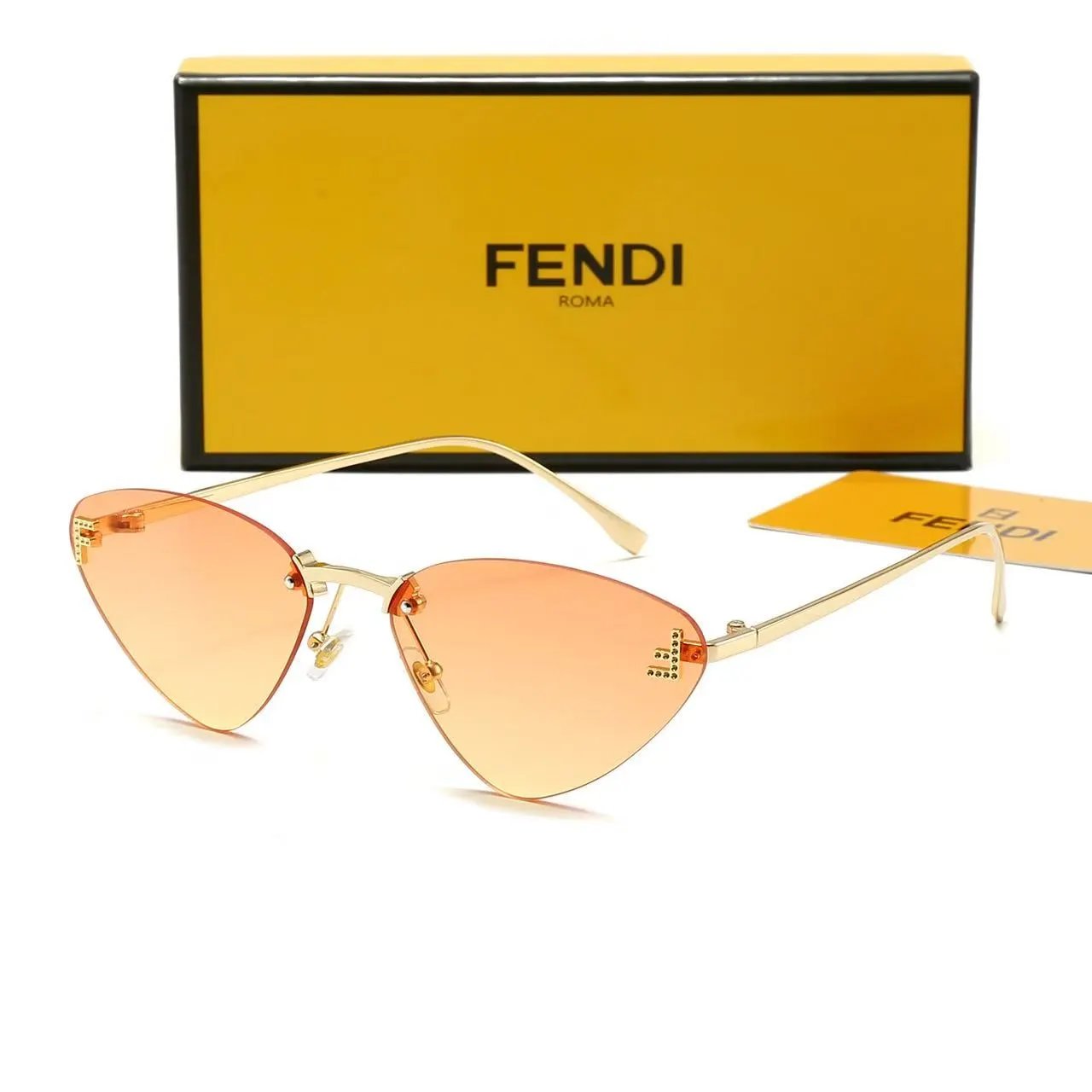 Fendi Eyewear Oversized square rimless sunglasses — 33
