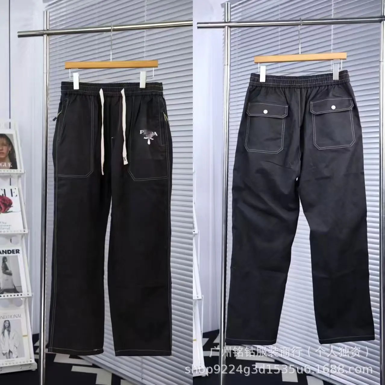 Burberry Trousers Drawstring jogger with cuffed ankles — 38