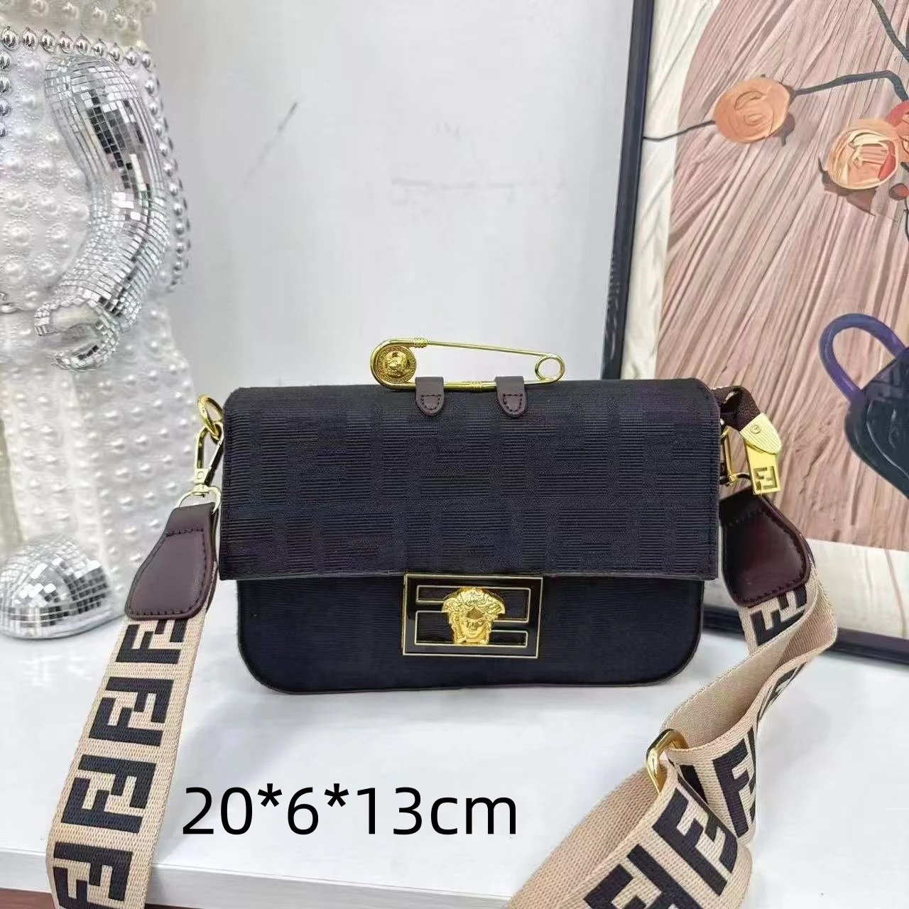 Nike Crossbody Bags Chain-Detail Bag with Adjustable Strap — 24