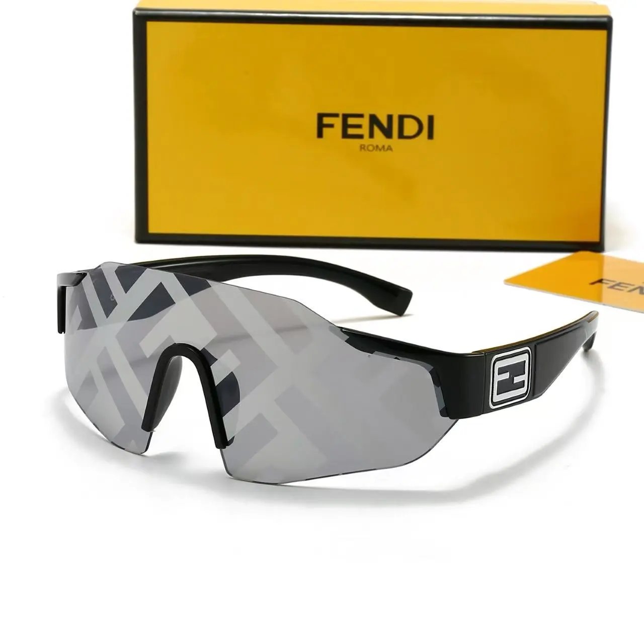 Fendi Eyewear Oversized square rimless sunglasses — 24