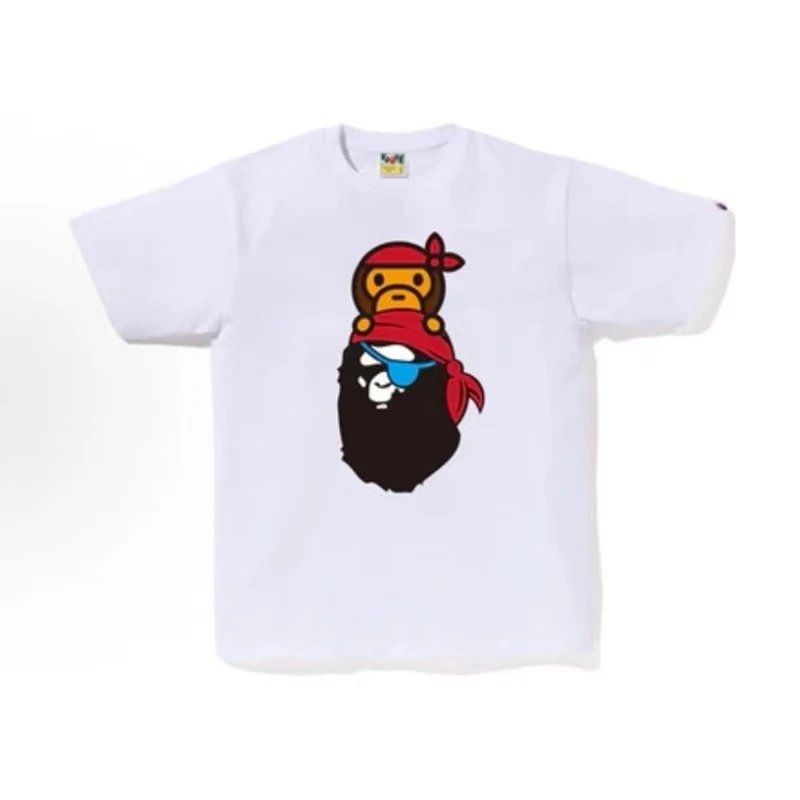 A BATHING APE T-Shirts Head Graphic Short-Sleeve T-Shirt — 40